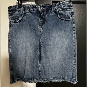 Denim skirt, knee length
